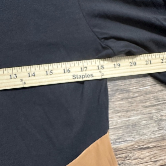 Zara Black and Tan A-Line Maxi Dress with Long Sleeves for Cocktail Events - Picture 4 of 9